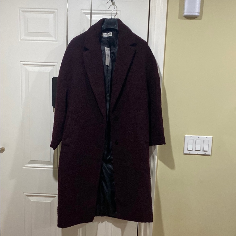 New with tag Mango burgundy Coat - Picture 7 of 16